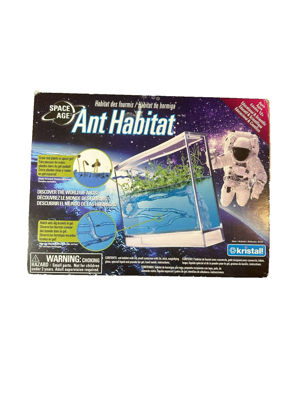 Space Age Ant Habitat by Kristall Educational Ant Farm Kit with Gel & Tools New - Bargain Haven
