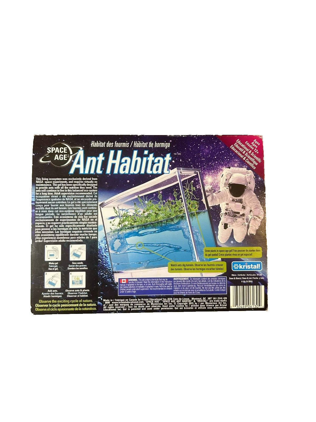 Space Age Ant Habitat by Kristall Educational Ant Farm Kit with Gel & Tools New - Bargain Haven