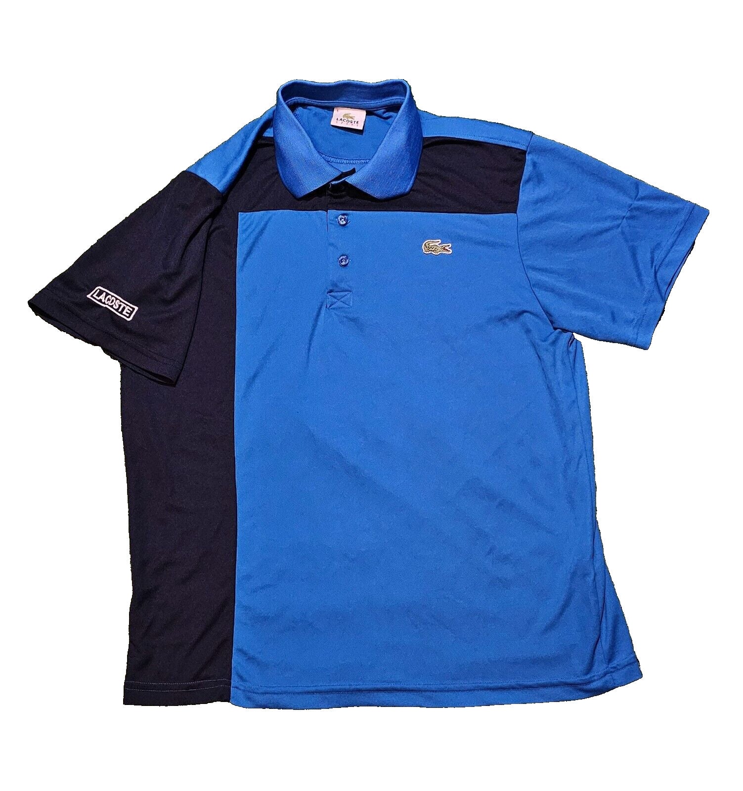 Lacoste Sport Mens Blue Polo Shirt Size 6 Very Good Condition - Bargain Haven