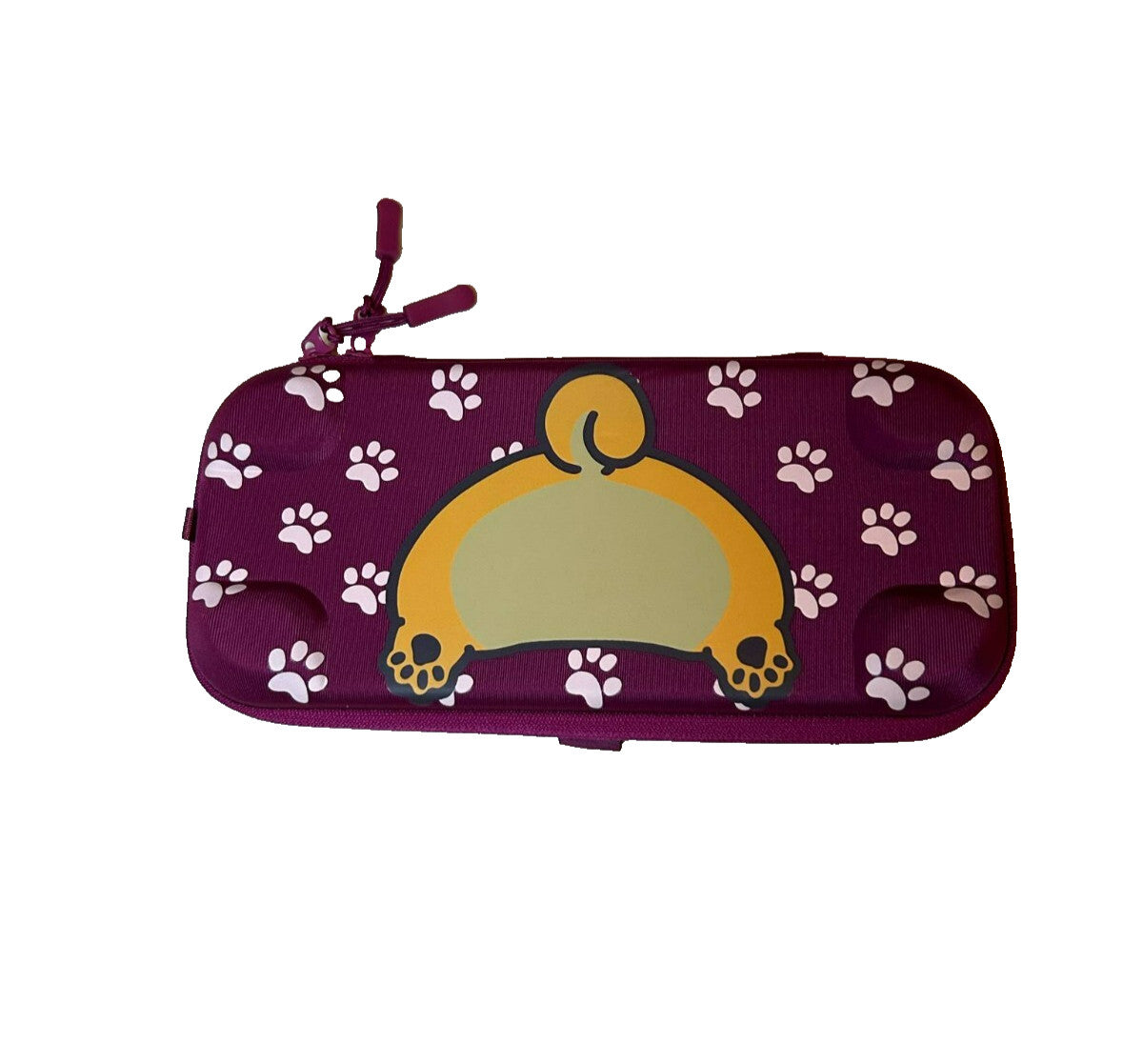 Shiba Inu Nintendo Switch Carrying Case – Purple Paw Print Design - Friperie Urbaine