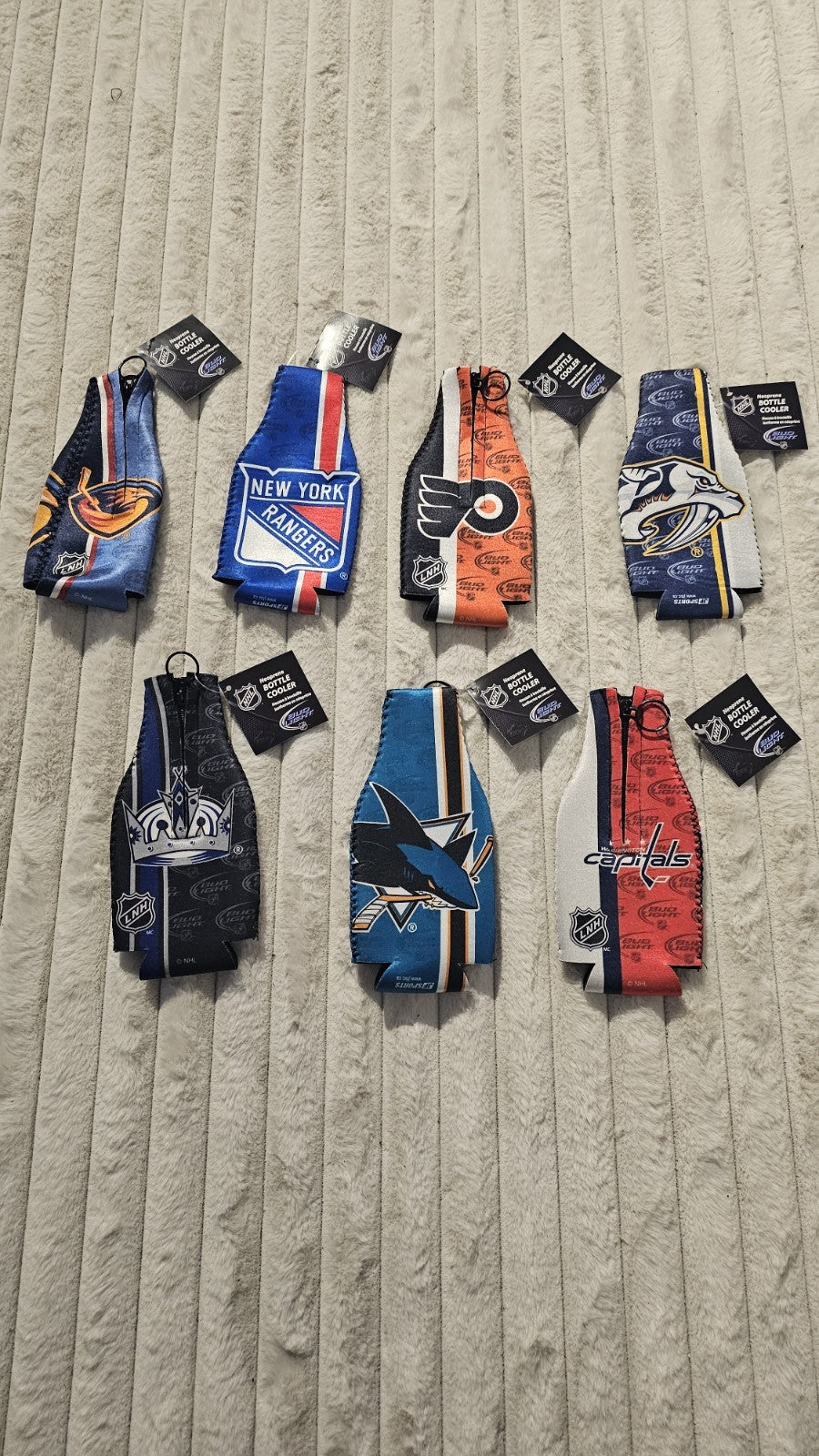 Lot of 7 Neoprene Bottle Coolers - Official Bud Light HNL - Friperie Urbaine