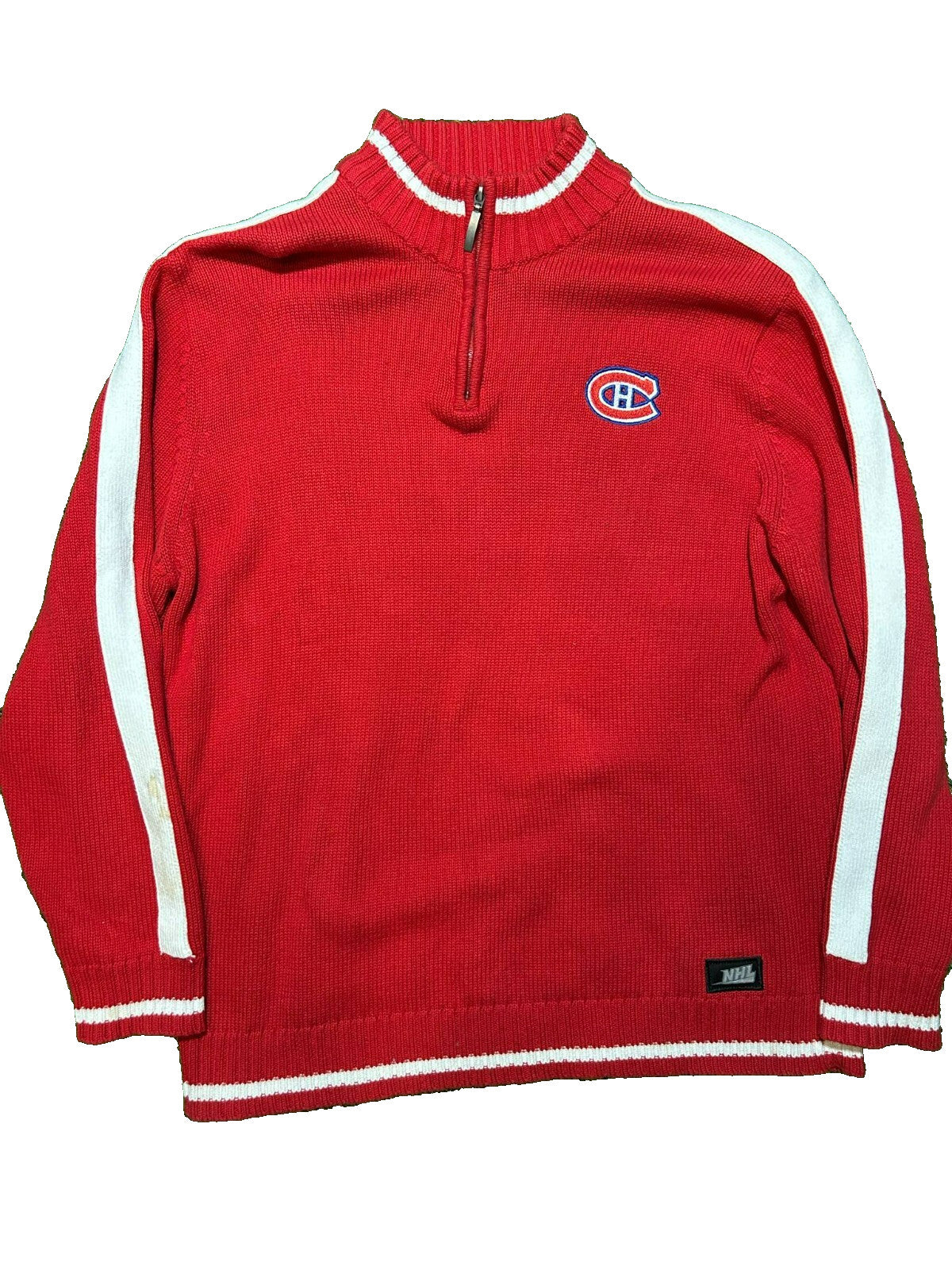NHL Montreal Canadiens Knit Sweater Pullover L ILANCO Licensed Hockey top - Bargain Haven