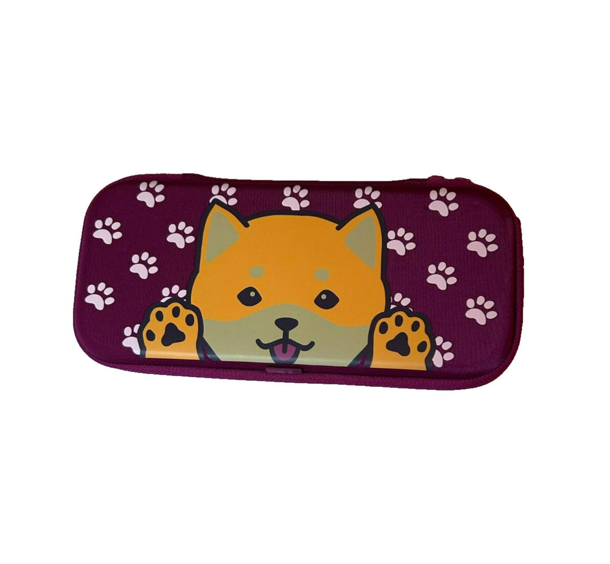 Shiba Inu Nintendo Switch Carrying Case – Purple Paw Print Design - Friperie Urbaine