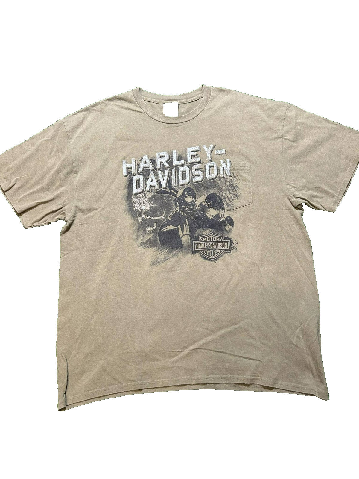 Harley-Davidson St-Jérôme T-Shirt 2XL Brown Québec Canada Skull Graphic - Bargain Haven