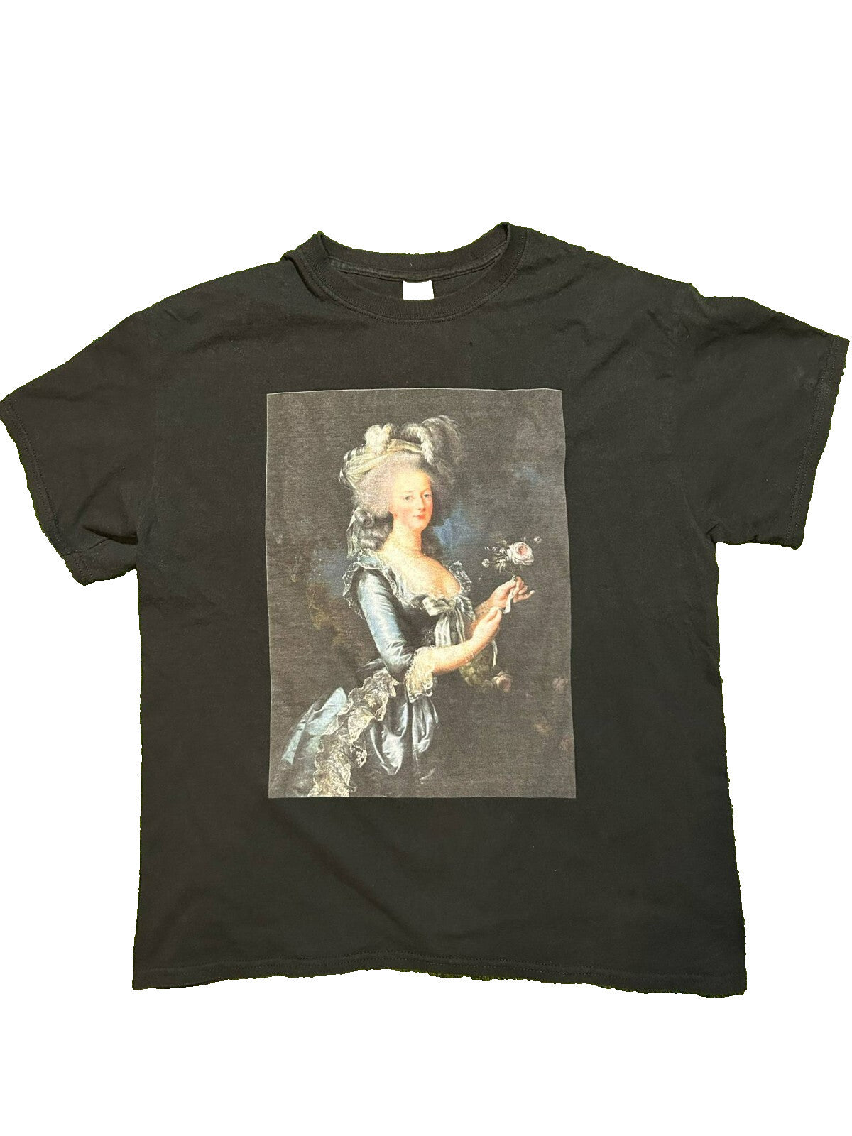 Marie Antoinette Art Tee – Gildan Ultra Cotton Black T-Shirt (Size L) - Bargain Haven