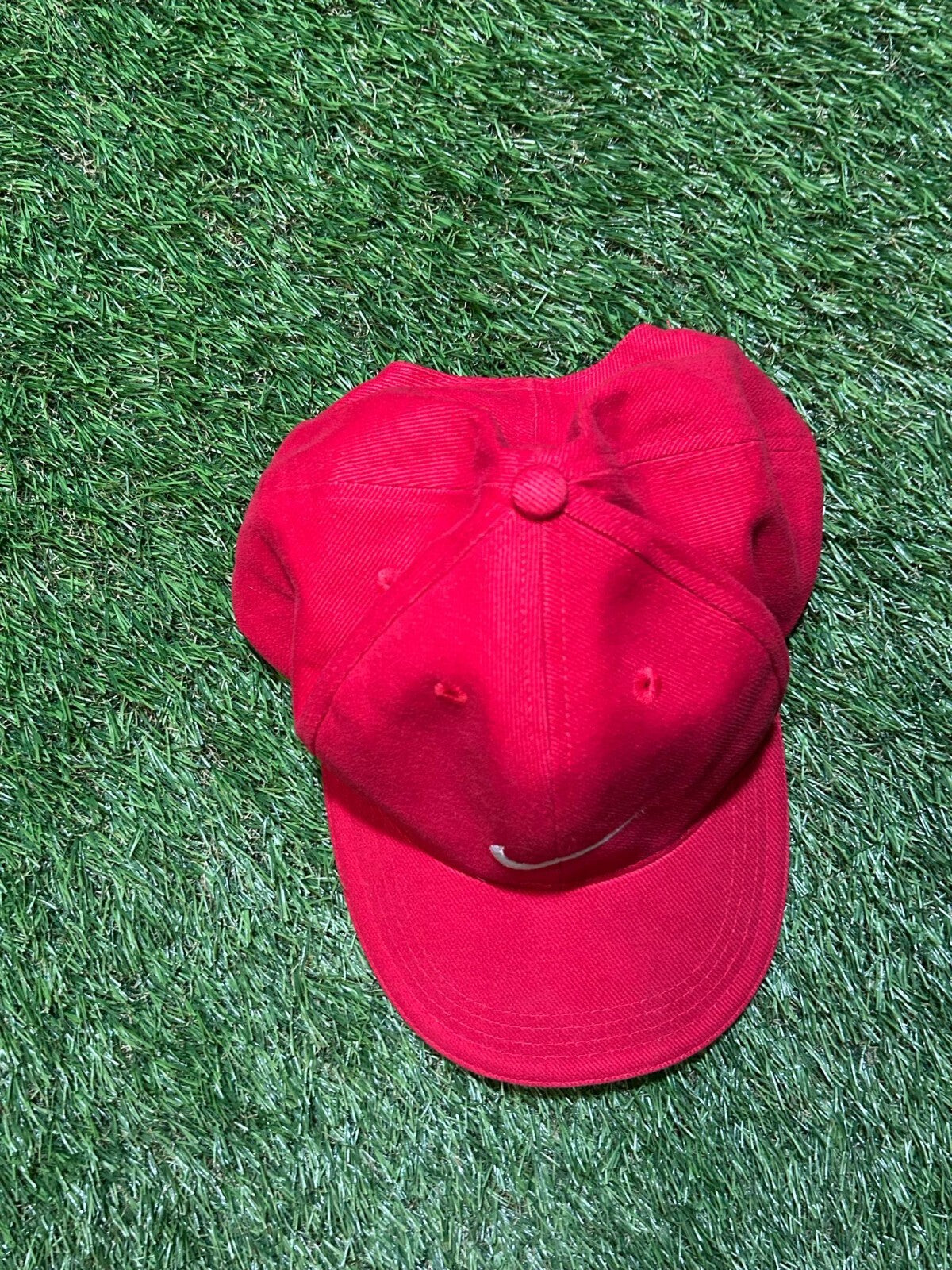 Vintage Nike Red Adjustable Snapback Hat – One Size – Made in Taiwan – Swoosh Lo - Bargain Haven
