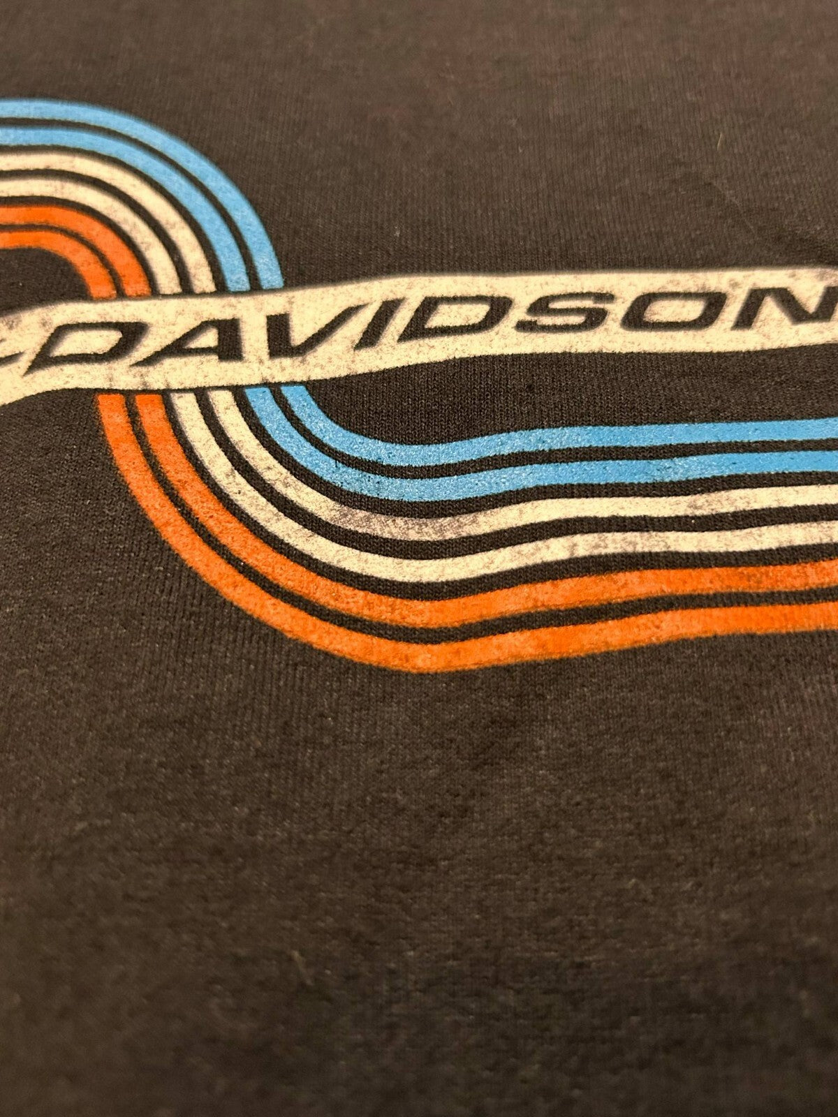 Harley-Davidson Hoodie Black Retro Stripe Logo Pullover Size M - Bargain Haven