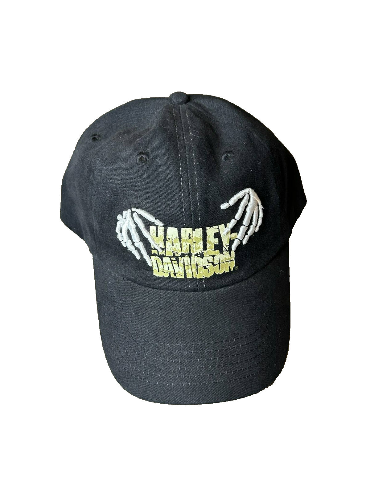 Harley-Davidson Skeleton Hands Logo Cap – Adjustable Black Hat – One Size - Bargain Haven