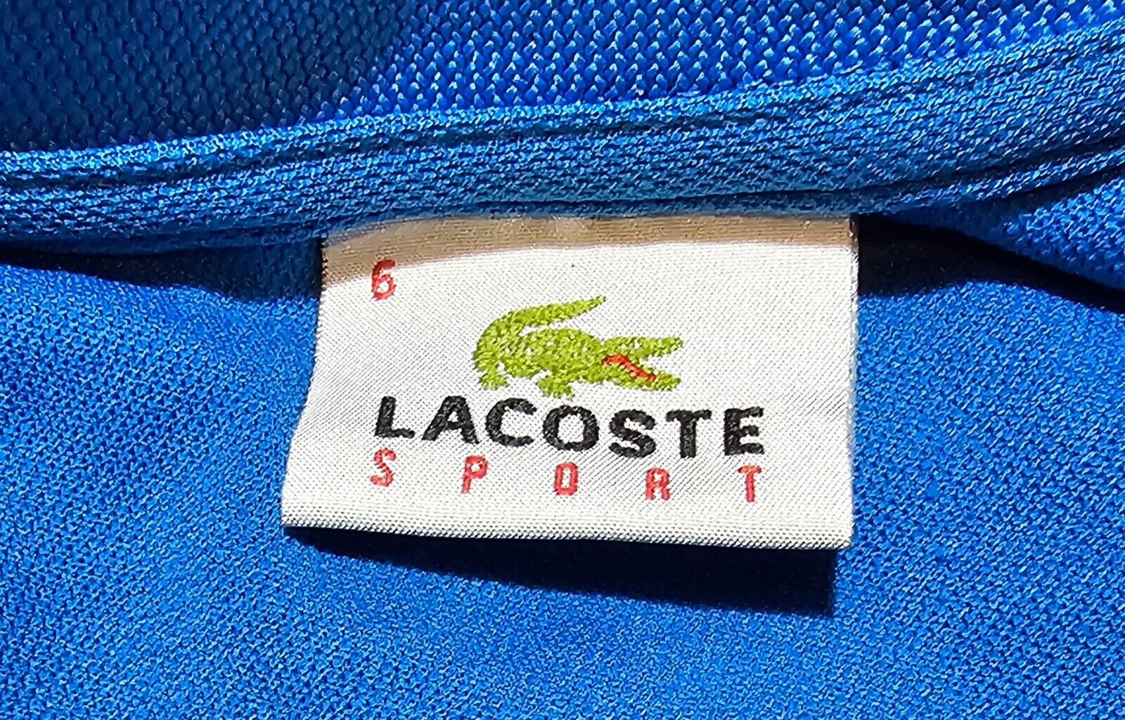 Lacoste Sport Mens Blue Polo Shirt Size 6 Very Good Condition - Bargain Haven