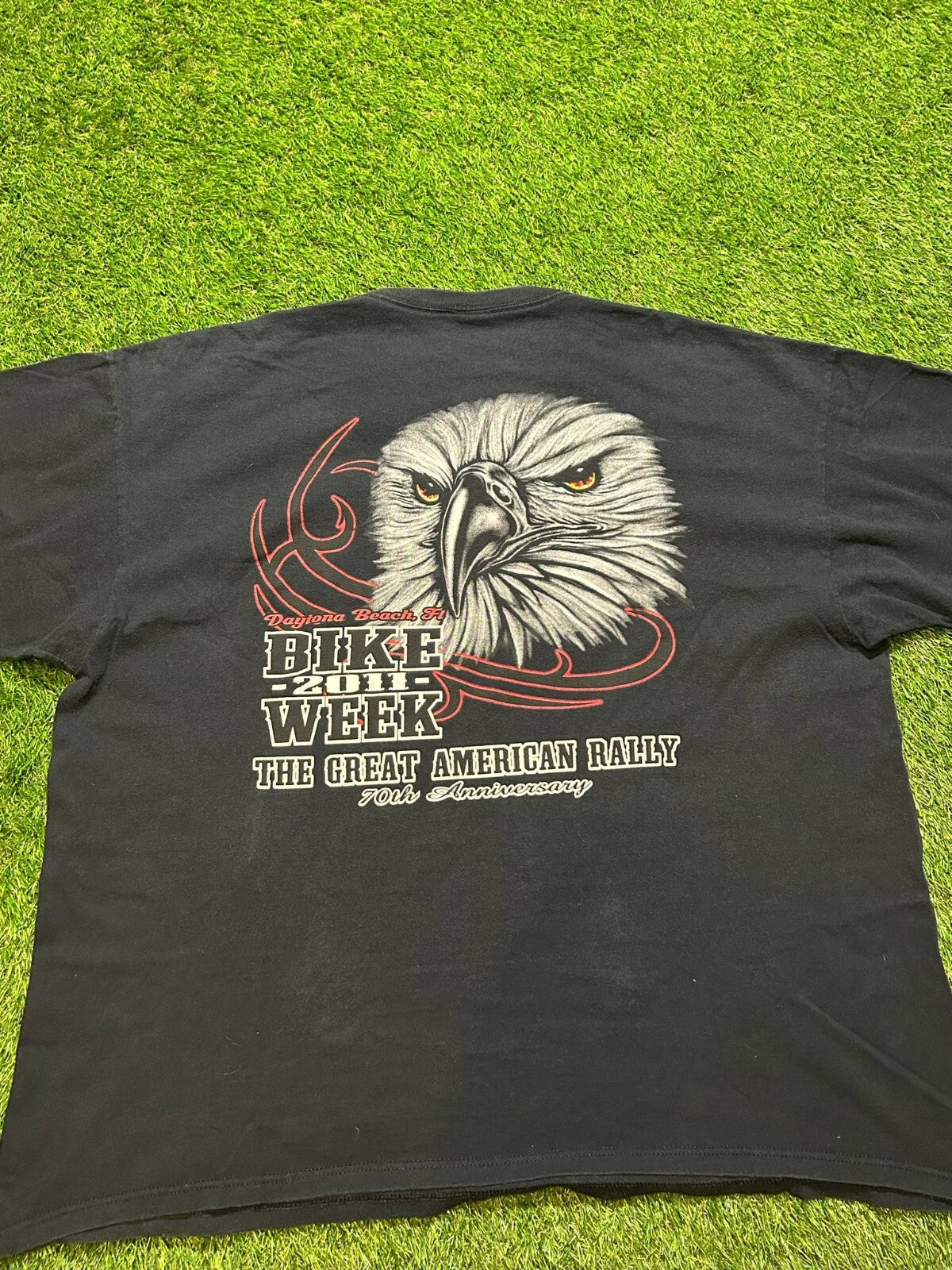 2011 Daytona Beach Bike Week T-Shirt 3XL Fruit of the Loom Eagle Graphic - Friperie Urbaine