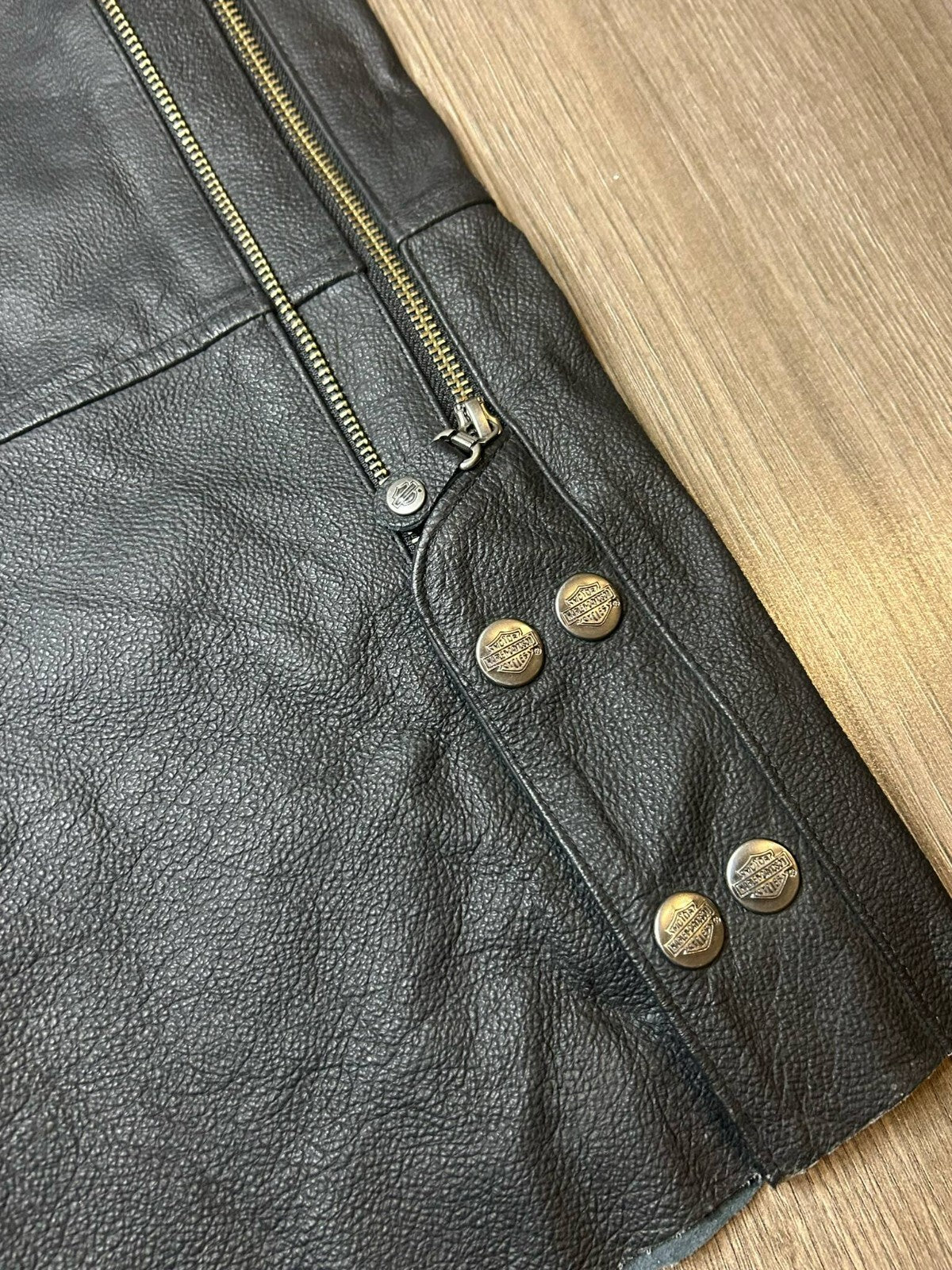 Harley-Davidson Leather Riding Jacket 97150-13VM + Chaps Pants 98039-12VM Size M - Bargain Haven