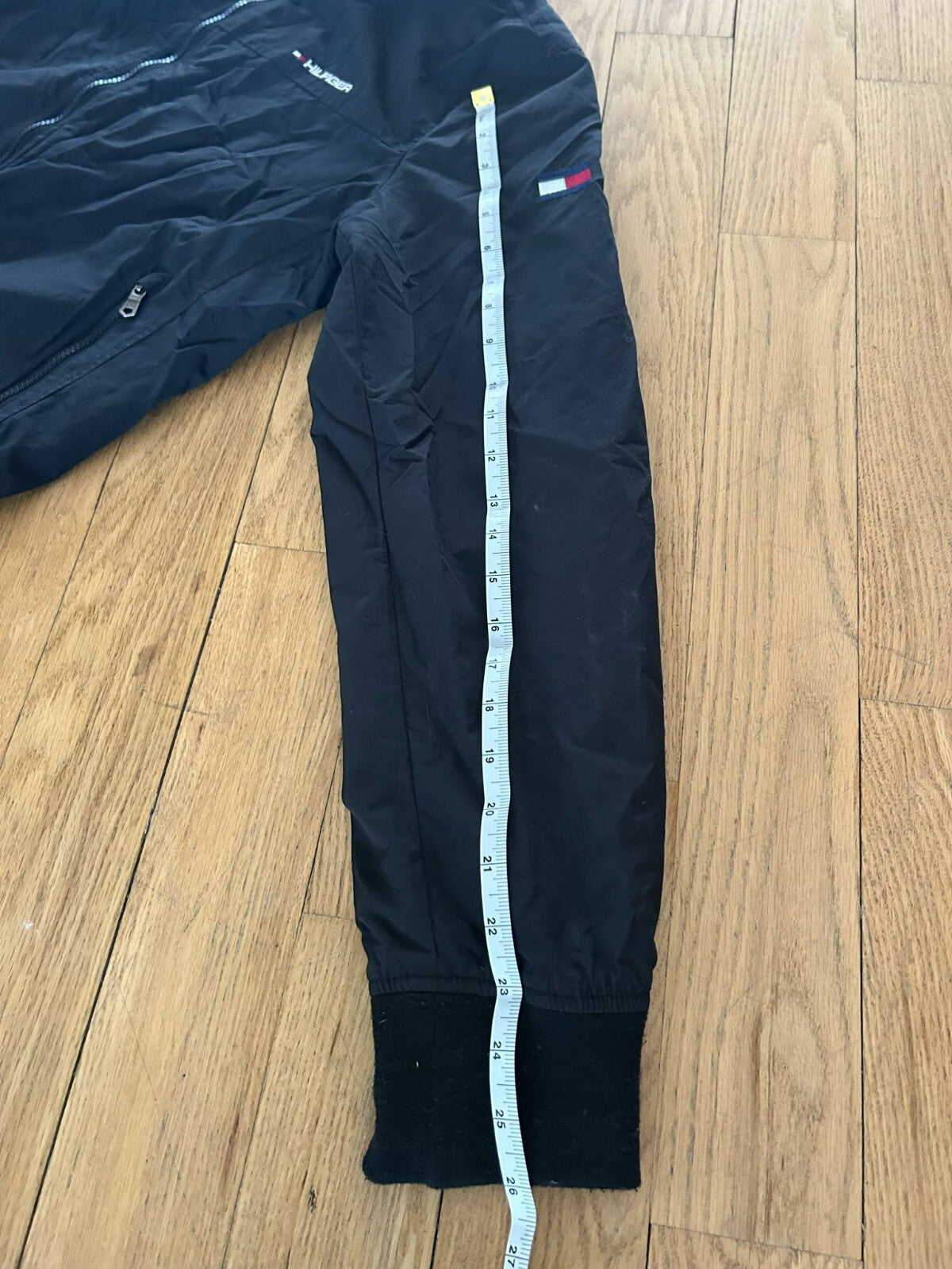 Tommy Hilfiger Windbreaker Jacket Men’s Medium Black Mesh Lined Nylon Zip-Up - Bargain Haven