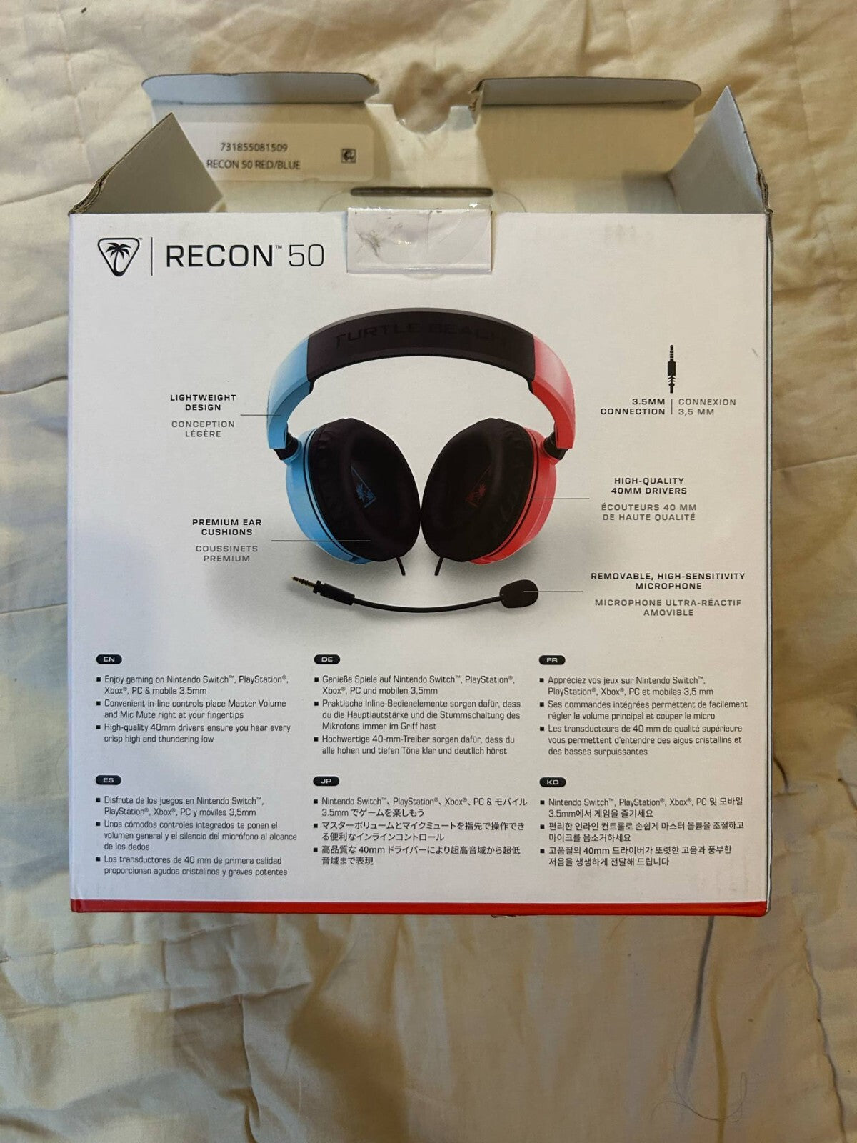 Turtle Beach Recon 50 Gaming Headset – Red/Blue – Nintendo Switch PS4 Xbox PC - Friperie Urbaine