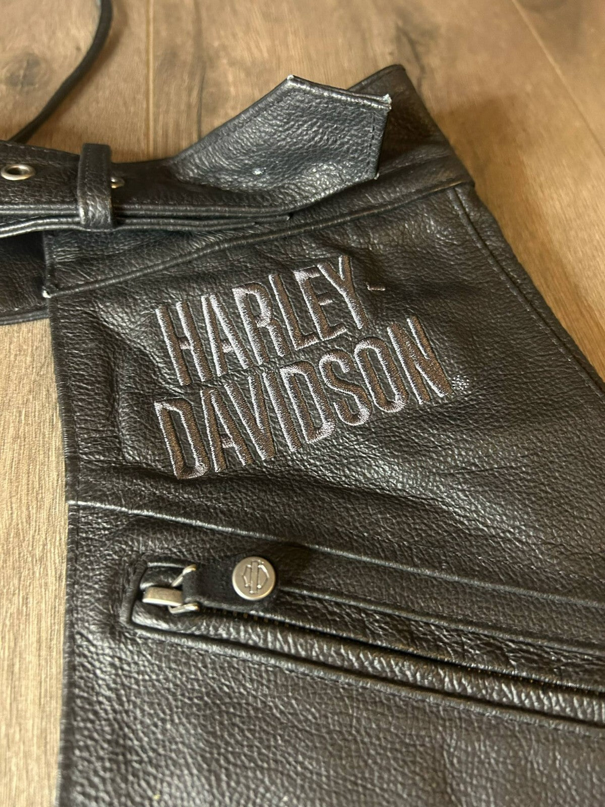 Harley-Davidson Leather Riding Jacket 97150-13VM + Chaps Pants 98039-12VM Size M - Bargain Haven